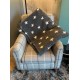 Deluxe Sherpa Fleece Lap Blanket - DOUBLE LAYERED - Grey with White Stars