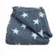 Grey with White Stars - Double Layered Sherpa Fleece Dog Blanket 