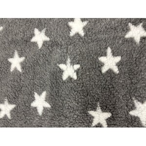 Fleece Oval Pad - Grey with White Stars Fleece Oval Pad - Grey with White Stars
