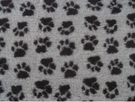PnH Veterinary Bedding - NON SLIP - SQUARE - Grey with Black Paws