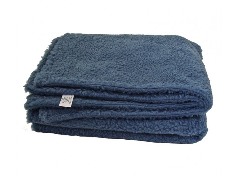 Blue Sherpa Fleece Dog Blanket  DOUBLE LAYERS FOR EXTRA COMFORT
