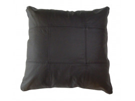 Real Leather Scatter Cushion - Large 53cm x 53cm - Black - COMPLETE WITH HOLLOW FIBRE FILLED INNER