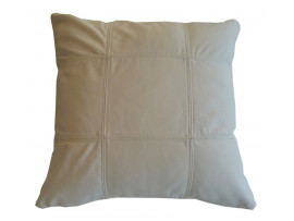 Real Leather Scatter Cushion - Large 53cm x 53cm - Cream - COMPLETE WITH HOLLOW FIBRE FILLED INNER