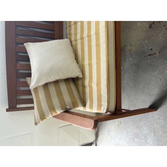 4ft Clearance Bench Set with Side Pillows - Light Brown Stripe