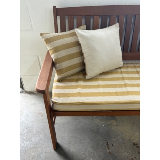 4ft Clearance Bench Set with Side Pillows - Light Brown Stripe