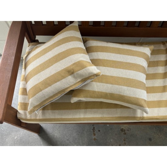 4ft Clearance Bench Set with Side Pillows - Light Brown Stripe