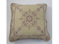 Mauve Patterned Cushion - 45cm x 45cm - COMPLETE WITH HOLLOW FIBRE INNER