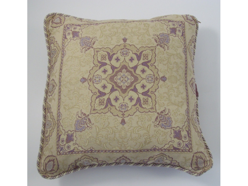 Mauve Patterned Cushion - 45cm x 45cm - COMPLETE WITH HOLLOW FIBRE INNER