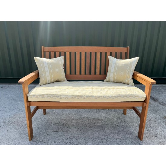 4ft Clearance Bench Set with Side Pillows - Natural Stripe 