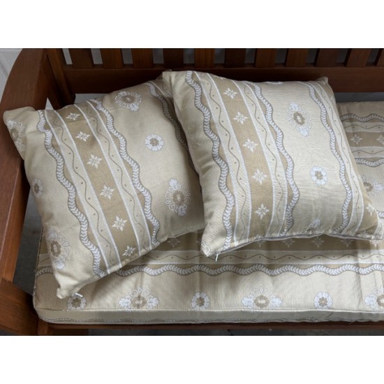 4ft Clearance Bench Set with Side Pillows - Natural Stripe 