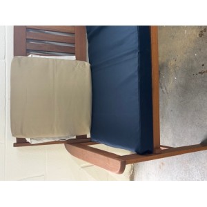 3ft Clearance Bench Cushion Set with Back Pads - Showerproof - Navy/Beige