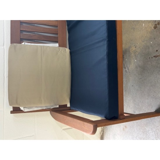 3ft Clearance Bench Cushion Set with Back Pads - Showerproof - Navy/Beige