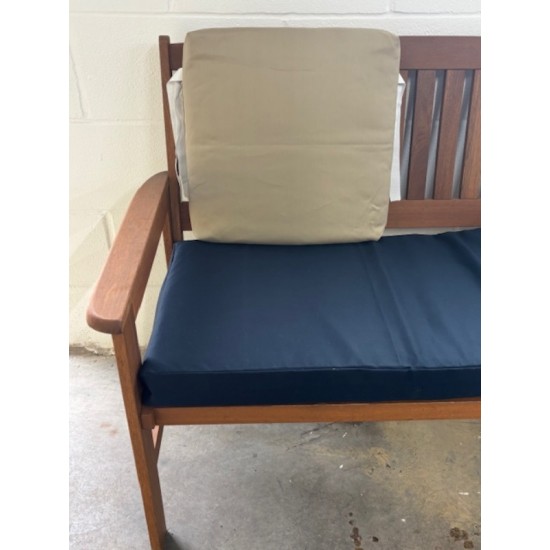 3ft Clearance Bench Cushion Set with Back Pads - Showerproof - Navy/Beige