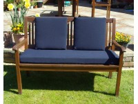 Garden Bench Cushion Set Including Back Pads - Navy Blue