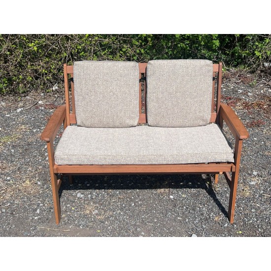 Garden Bench Cushion with Optional Sets - Cream / Beige Fleckled