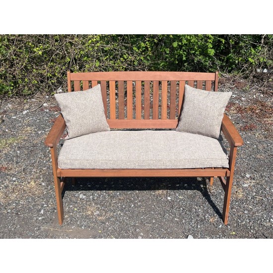 Garden Bench Cushion with Optional Sets - Cream / Beige Fleckled