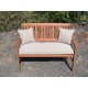 Garden Bench Cushion with Optional Sets - Cream / Beige Fleckled