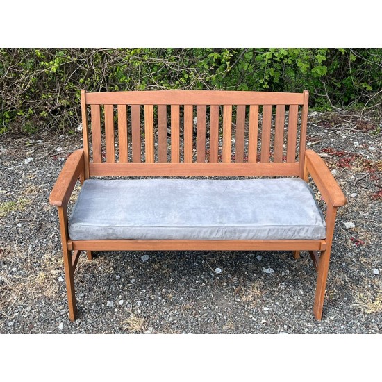 Garden Bench Cushion with Optional Sets - Faux Suede - Grey