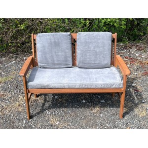 Garden Bench Cushion with Optional Sets - Faux Suede - Grey