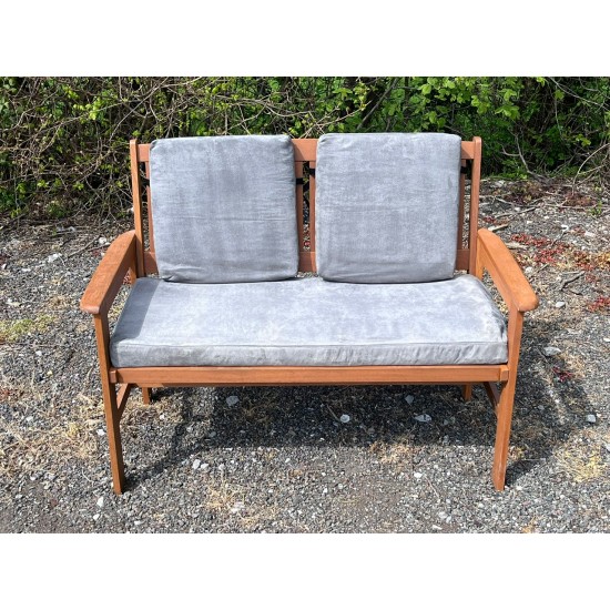Garden Bench Cushion with Optional Sets - Faux Suede - Grey