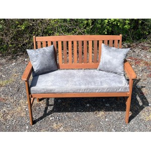 Garden Bench Cushion with Optional Sets - Faux Suede - Grey