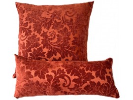 Cushion & Bolster Set - Orange Embossed