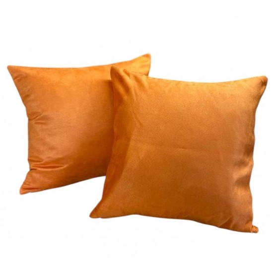 Scatter Cushion - 45cm x 45cm - Autumn Orange Faux Suede