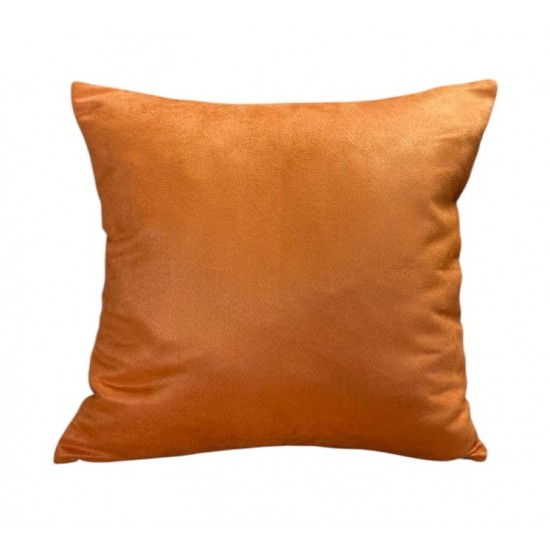 Scatter Cushion - 45cm x 45cm - Autumn Orange Faux Suede