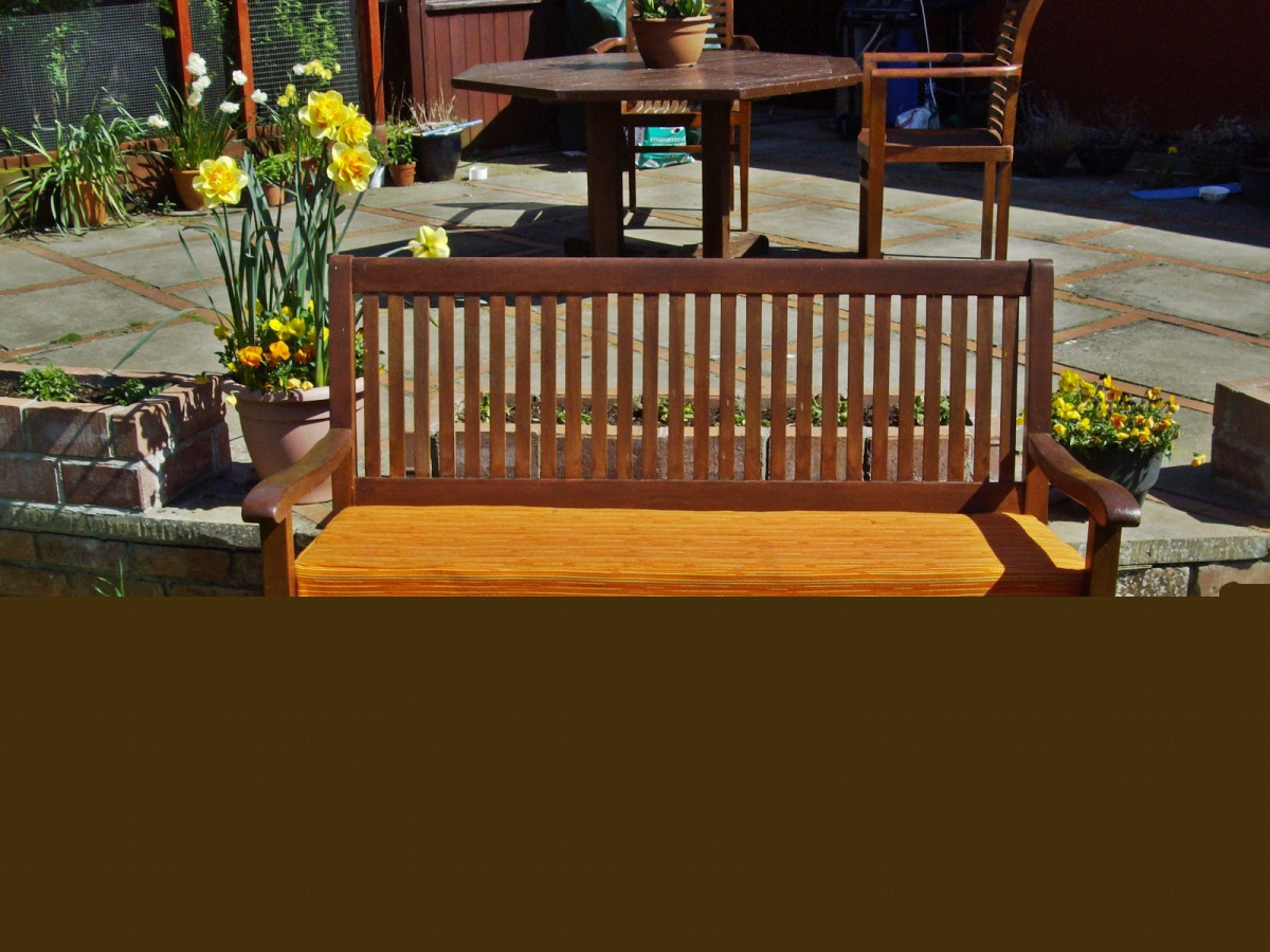 Garden Bench Cushion Orange Stripe Pet N Home