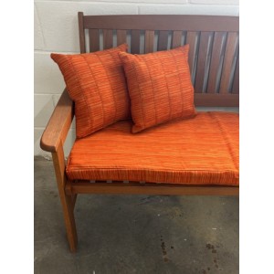 4ft Clearance Bench Set with Side Pillows - Orange Stripe