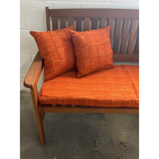 4ft Clearance Bench Set with Side Pillows - Orange Stripe