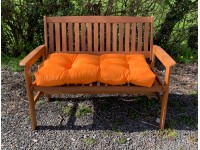 Blown Fibre Garden Bench Cushion - Autumn Orange Faux Suede