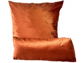 Cushion & Bolster Set - Orange Velour