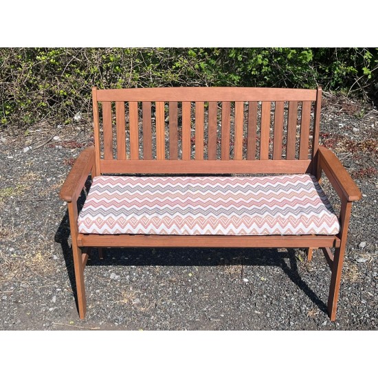 Garden Bench Cushion with Optional Sets - Orange Zig Zag