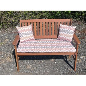 Garden Bench Cushion with Optional Sets - Orange Zig Zag