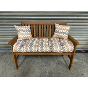 Blown Fibre Garden Bench Cushion -  Orange Zig Zag Blown Fibre Garden Bench Cushion -  Orange Zig Zag