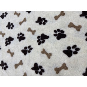 Cream Paws & Bones Double Layered Sherpa Fleece Dog Blanket Cream Paws & Bones Double Layered Sherpa Fleece Dog Blanket