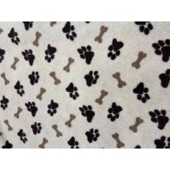 Sherpa Fleece Quilted Dog Pad - Cream Paws & Bones