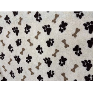 Sherpa Fleece Quilted Dog Pad - Cream Paws & Bones Sherpa Fleece Quilted Dog Pad - Cream Paws & Bones