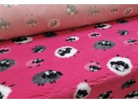 PnH Veterinary Bedding - NON SLIP - RECTANGLE - Pink Sheep