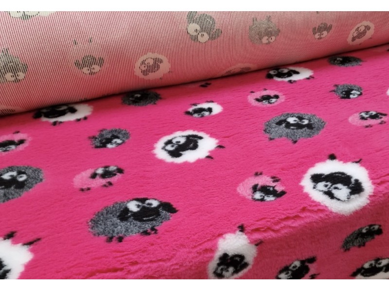 PnH Veterinary Bedding - NON SLIP - EXTRA LARGE PIECE - Pink Sheep
