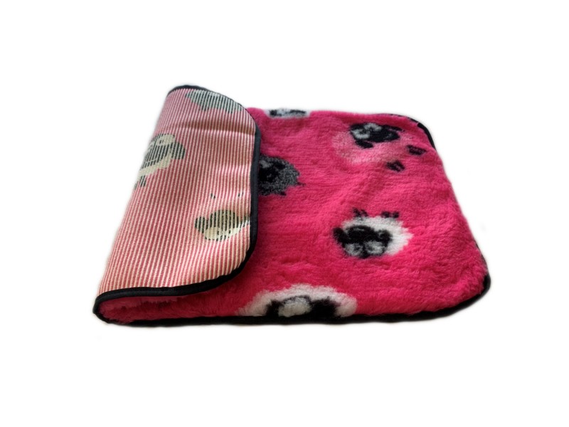 PnH Veterinary Bedding ® - BINDED - NON SLIP - Pink Sheep