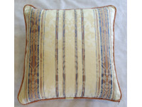 Rose And Cream Patterned Cushion With Cording - 50cm x 50cm - COMPLETE WITH HOLLOW FIBRE FILLED INNER