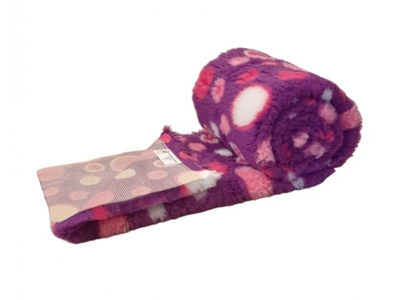  a PnH Veterinary Bedding ® NON SLIP - Purple with Pink Circles