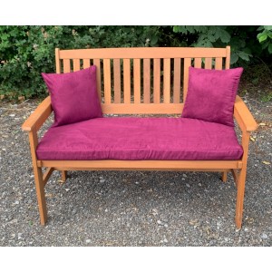 Garden Bench Cushion with Optional Sets - Aubergine Purple Faux Suede Garden Bench Cushion with Optional Sets - Aubergine Purple Faux Suede