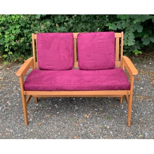 Garden Bench Cushion with Optional Sets - Aubergine Purple Faux Suede Garden Bench Cushion with Optional Sets - Aubergine Purple Faux Suede