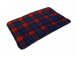 Sherpa Fleece Quilted Dog Pad - Red Tartan