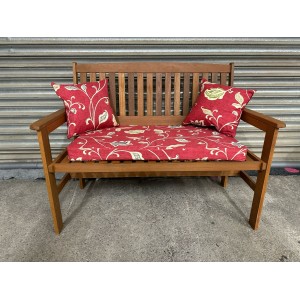 3ft Clearance Bench Set with Side Pillows - Red Floral