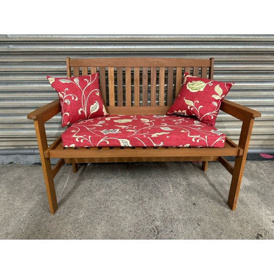 3ft Clearance Bench Set with Side Pillows - Red Floral