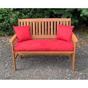 Garden Bench Cushion with Optional Sets - Crimson Red Faux Suede Garden Bench Cushion with Optional Sets - Crimson Red Faux Suede
